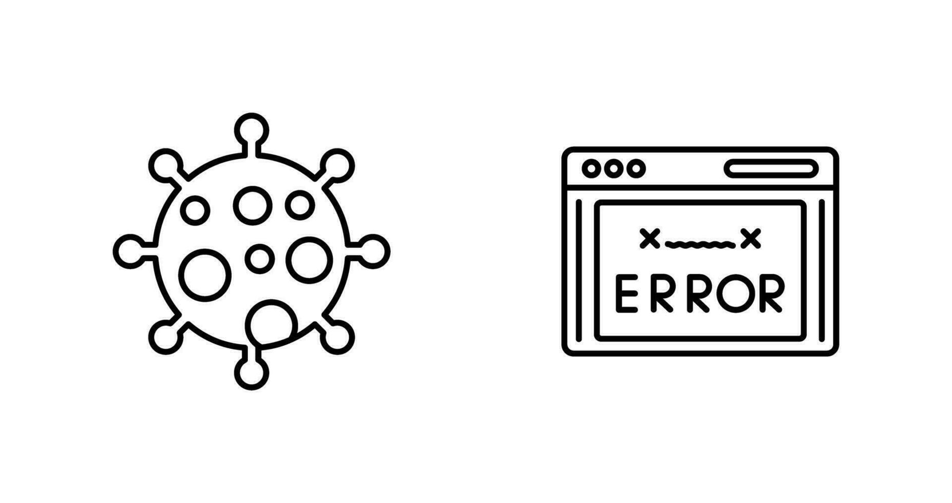 virus et Erreur code icône vecteur