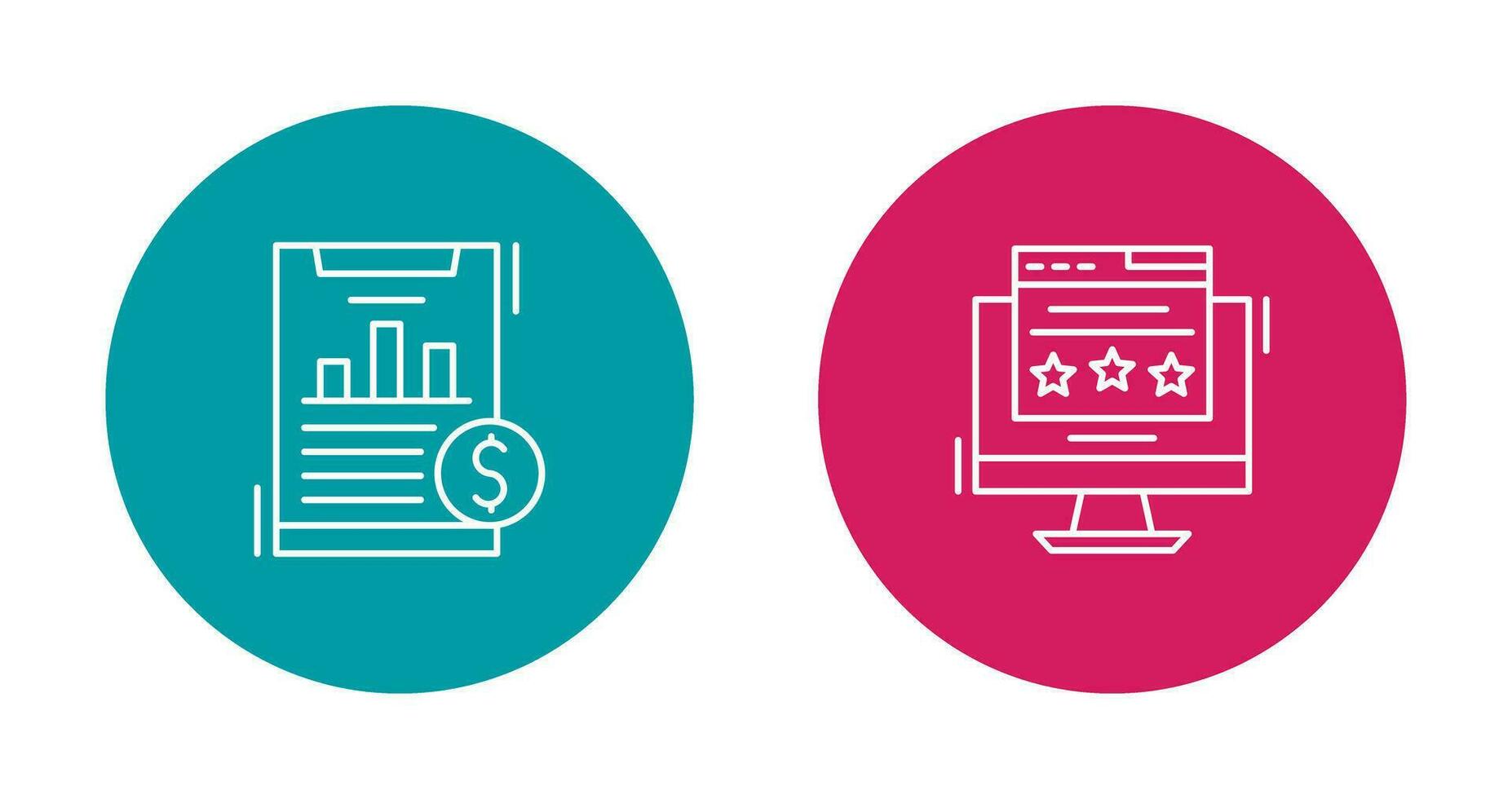 financier analytique et page Web icône vecteur