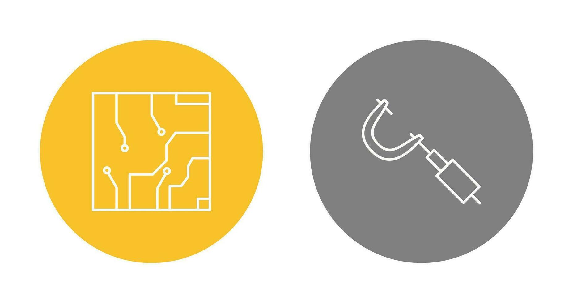 électrique circuit et micromètre icône vecteur