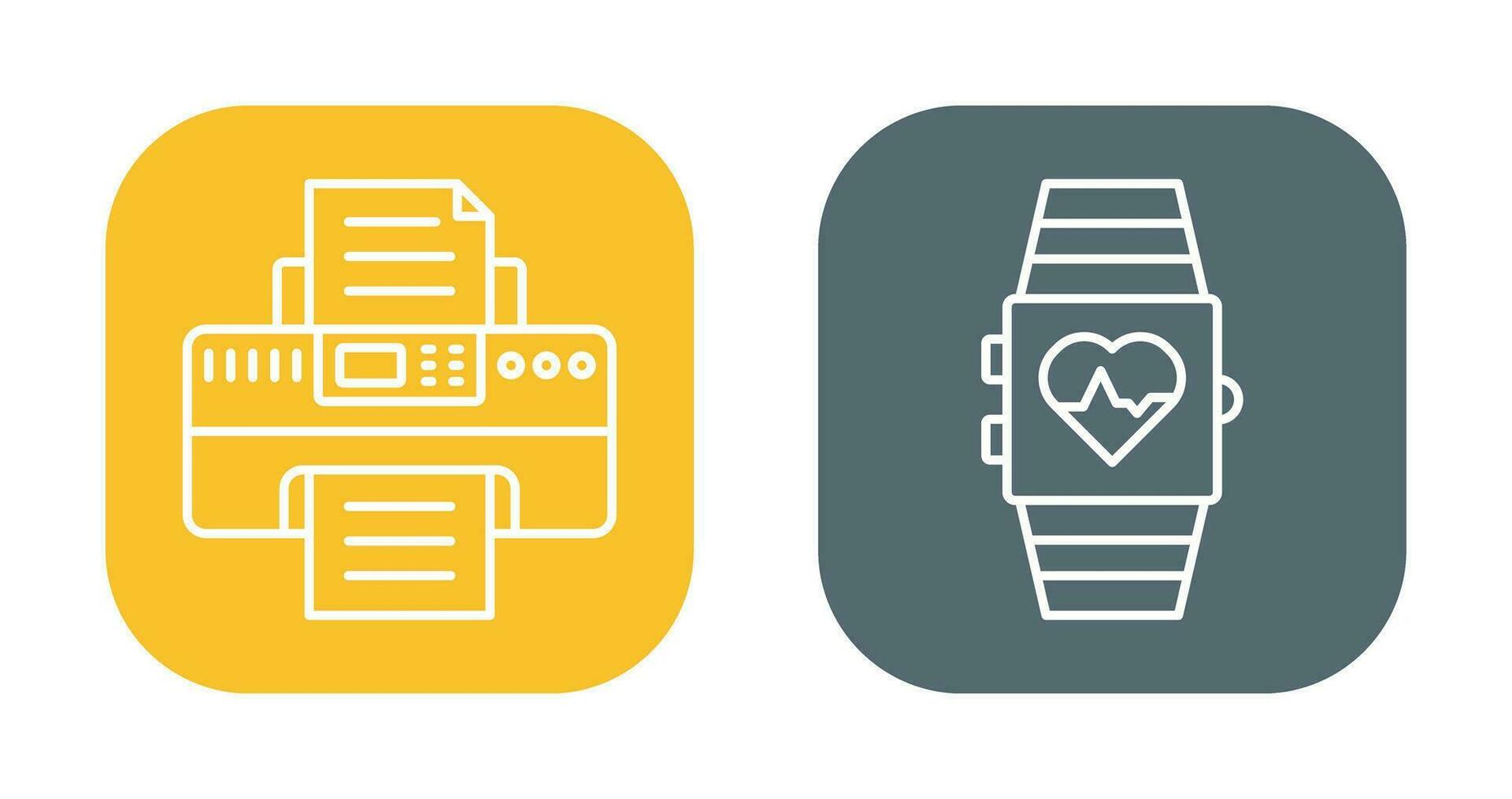 montre intelligente et imprimante icône vecteur