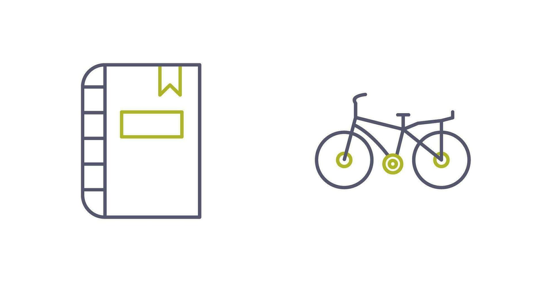 journal intime et vélo icône vecteur