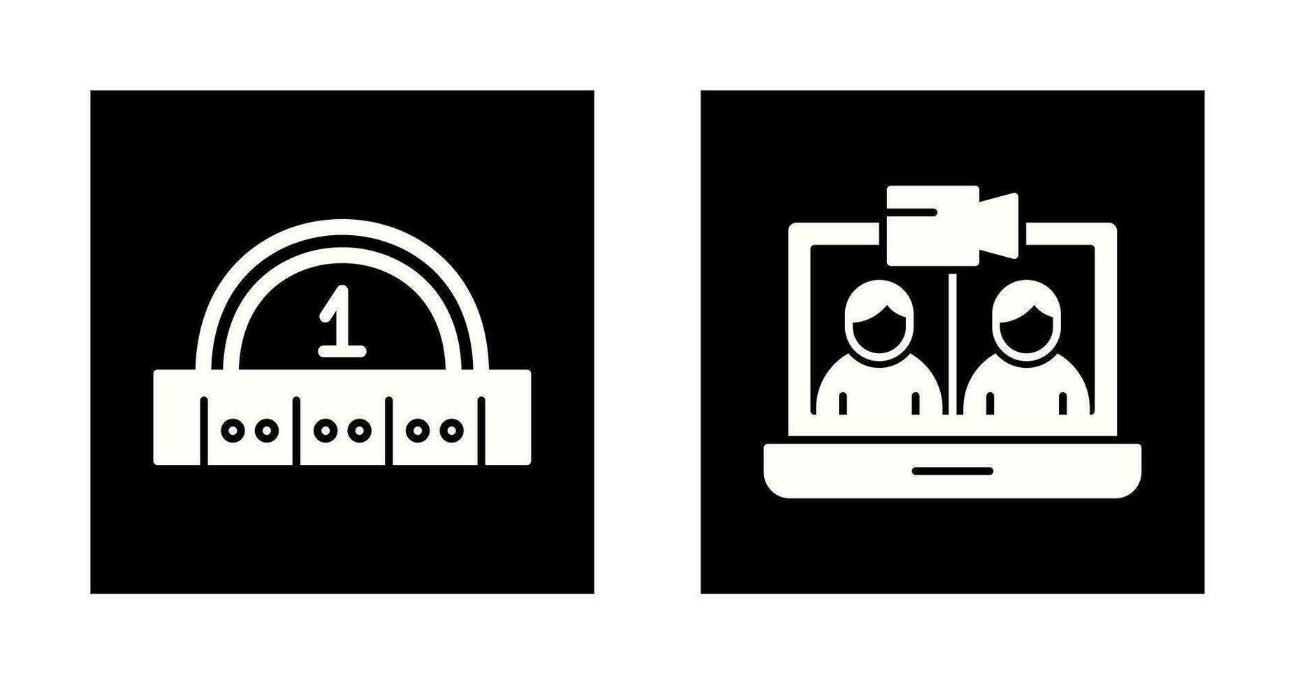vidéo conférence et règle icône vecteur
