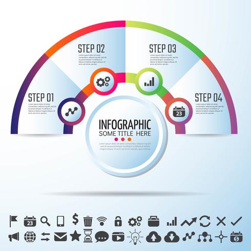 Modèle de conception d&#39;infographie de cercle vecteur