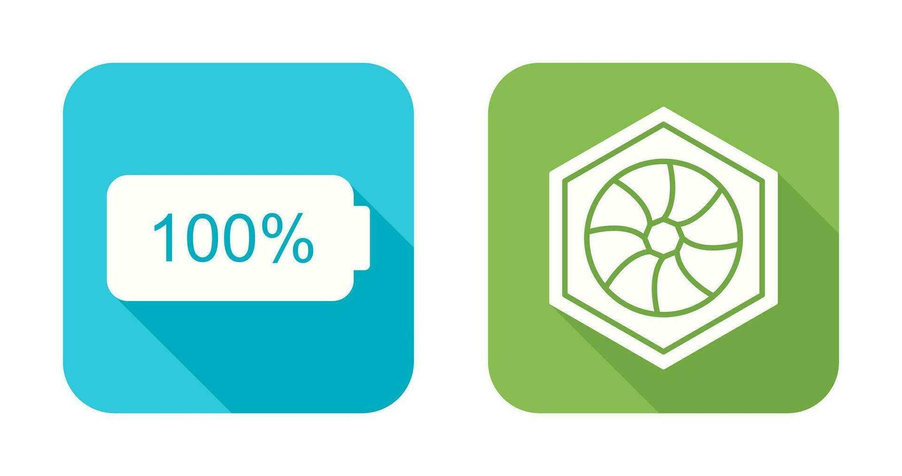 plein batterie et hexagonal diaphragme icône vecteur