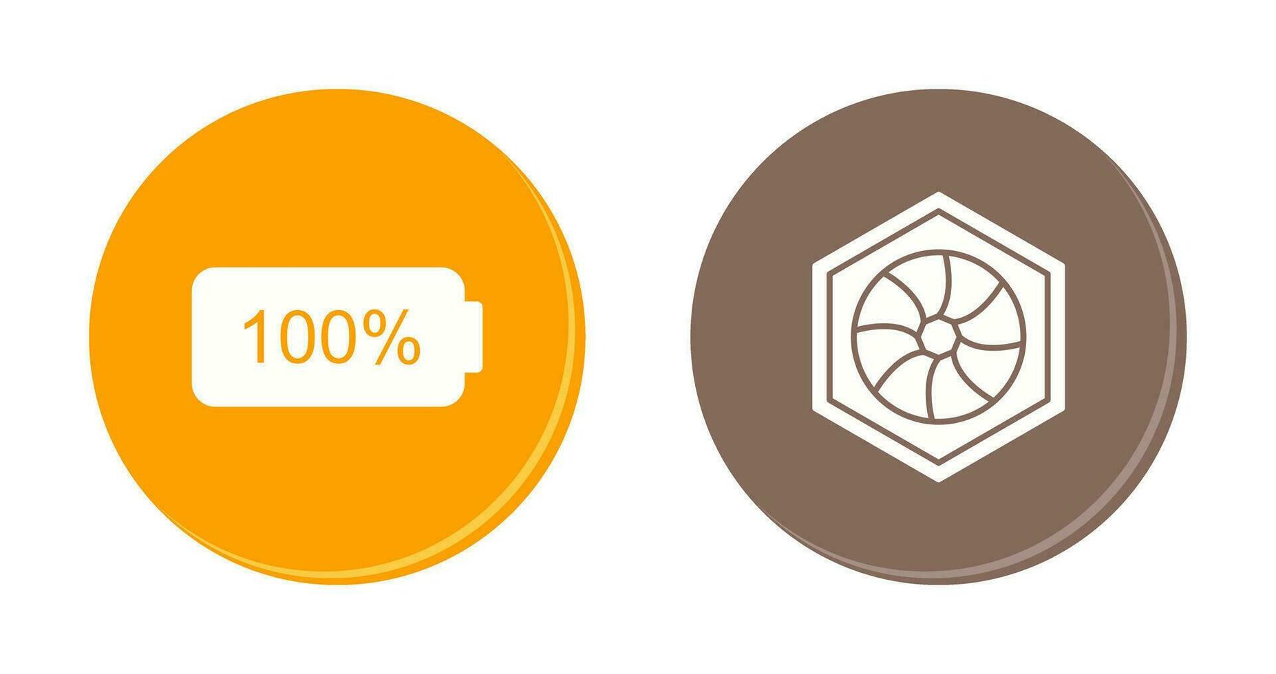 plein batterie et hexagonal diaphragme icône vecteur
