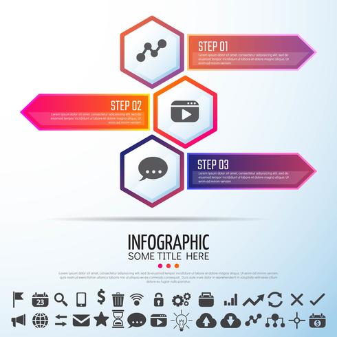 Modèle de conception infographie flèche vecteur