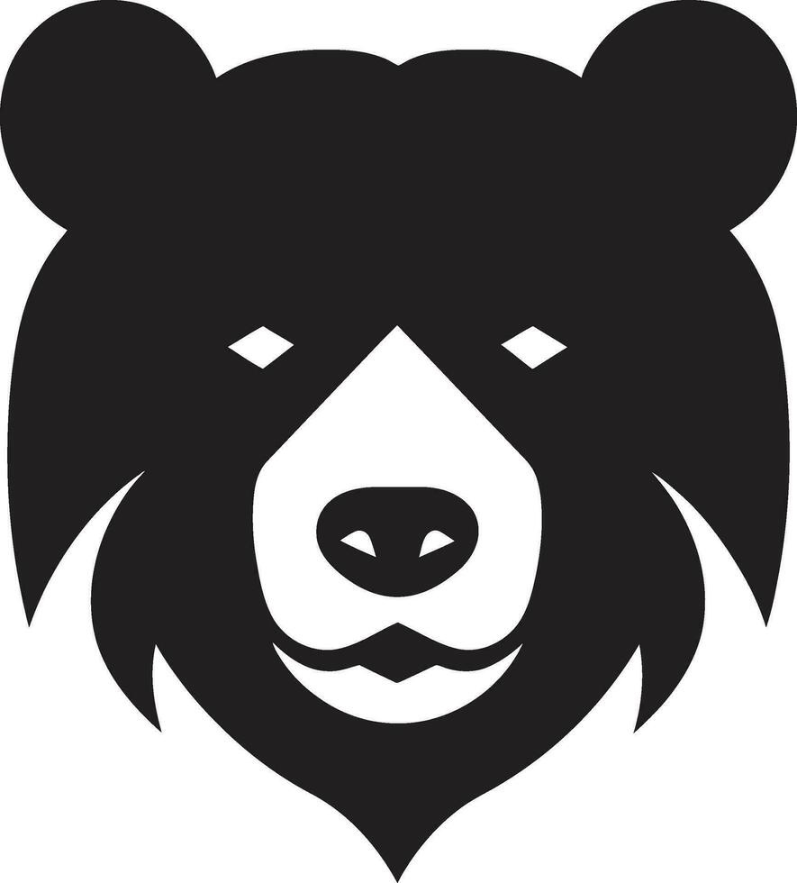 audacieux ours icône dans noir ours majesté insigne vecteur