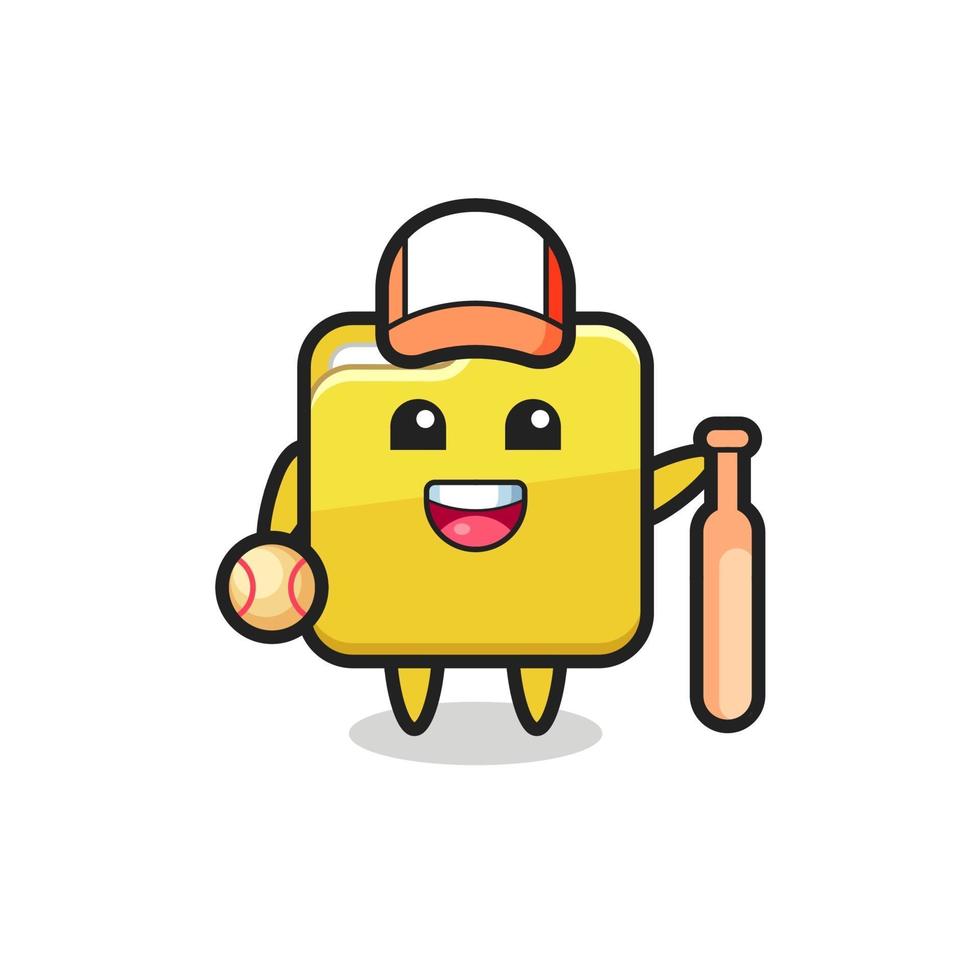 personnage de dessin animé de dossier en tant que joueur de baseball vecteur