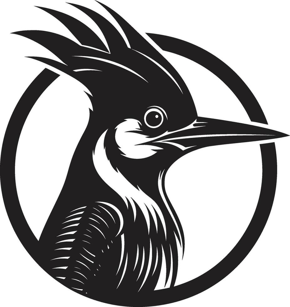 Pivert logo conception noir noir Pivert oiseau logo conception vecteur