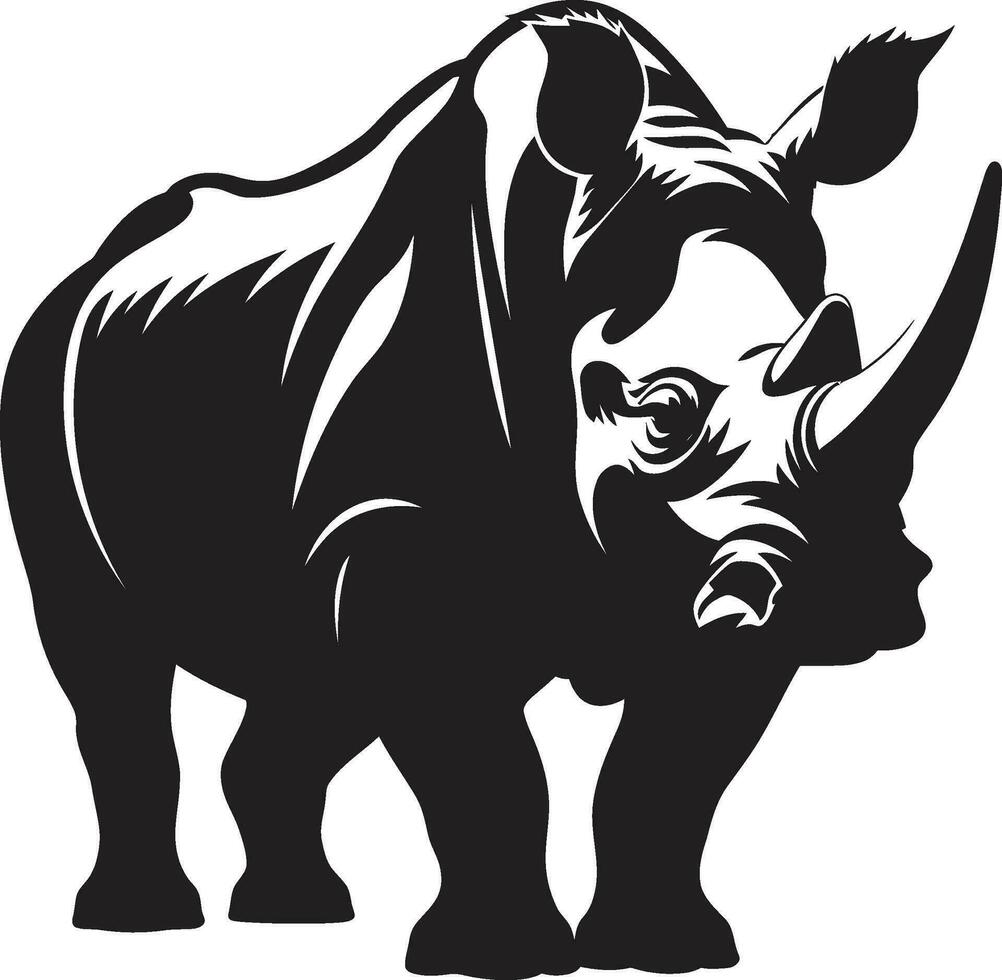 rhinocéros vecteur badge illustration rhinocéros manteau de bras logo