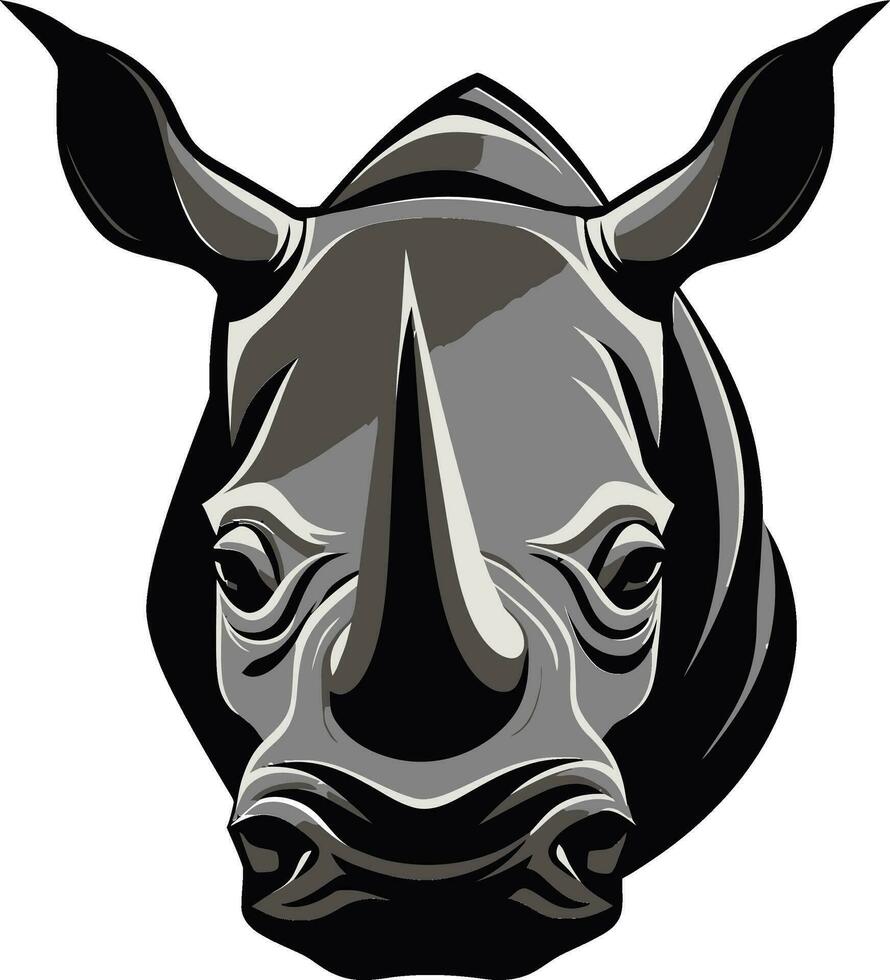 sculpté élégance dans sauvage du son rhinocéros emblème dans noir la faune symphonie rhinocéros Icônes symbole de majesté dans la nature vecteur