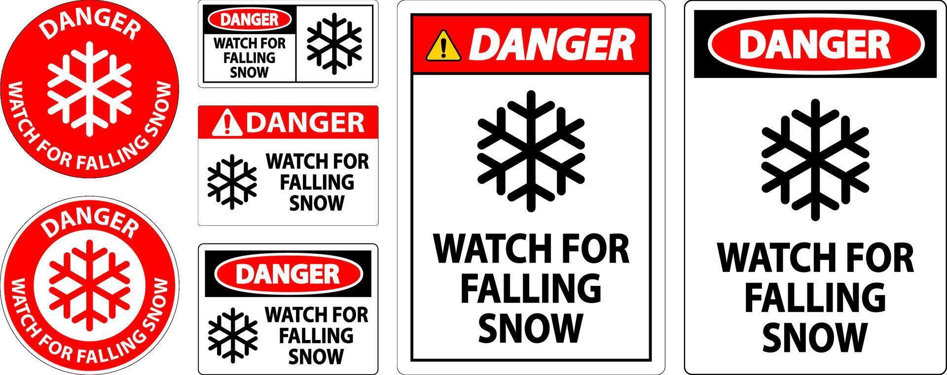 danger signe regarder pour chute neige vecteur