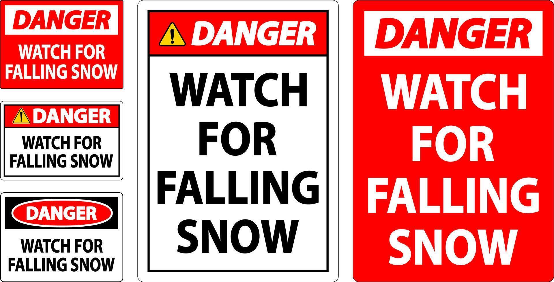 danger signe regarder pour chute neige vecteur