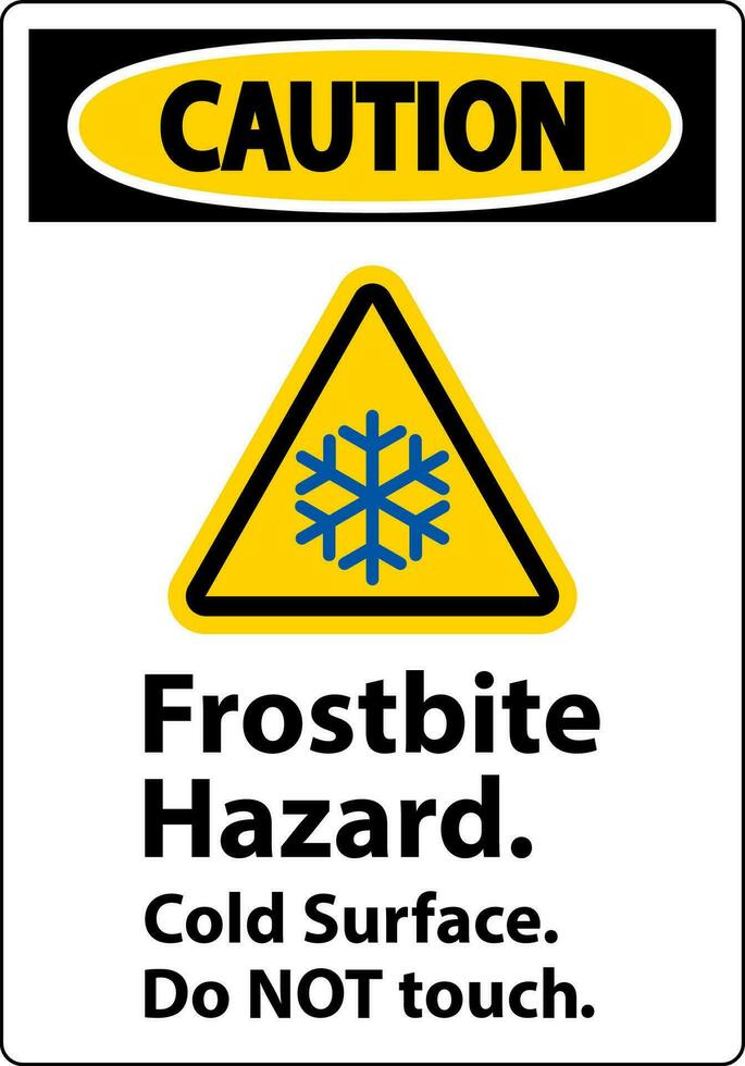 mise en garde signe gelure danger, faire ne pas toucher du froid surface vecteur