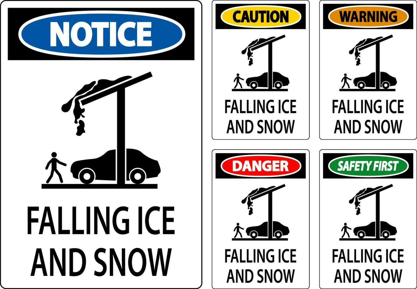 la glace et neige avertissement signe mise en garde - chute la glace et neige signe vecteur