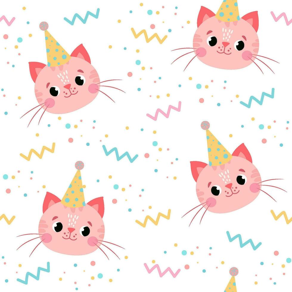 marrant sans couture motifs pour bébés. marrant animaux dans dessin animé style pour anniversaire décoration. vecteur illustration