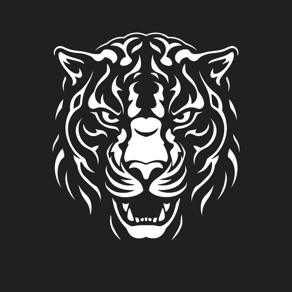 géométrique emblème de Puissance dans noir simplicité de félin chasseurs majesté dans noir et blanc vecteur