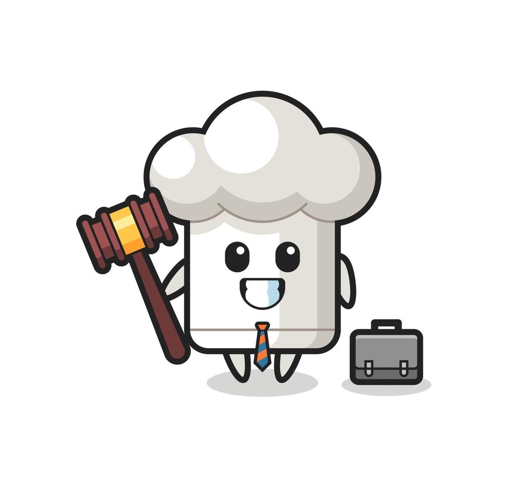 illustration de la mascotte du chapeau de chef en tant qu'avocat vecteur