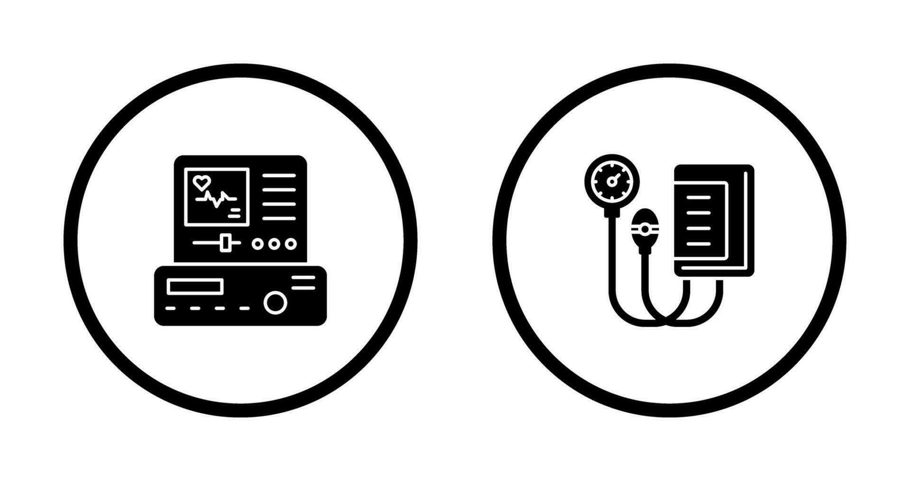 électrocardiogramme et du sang pression jauge icône vecteur