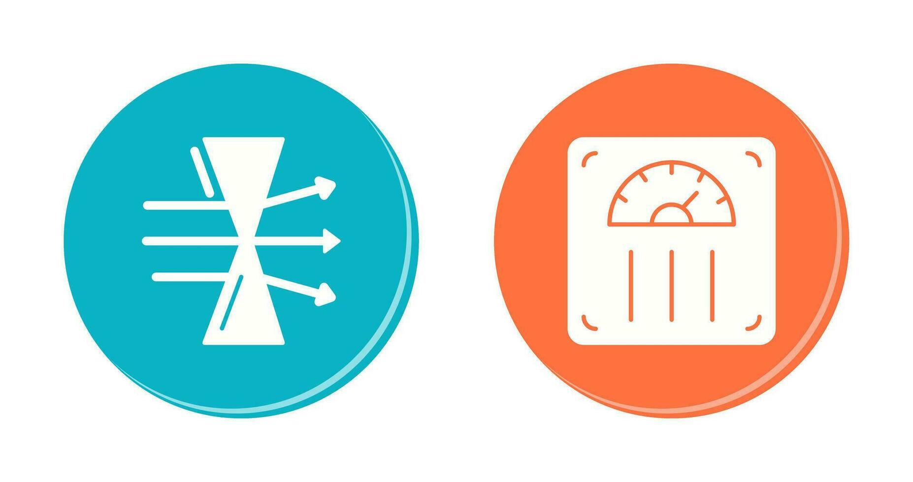 dispersion et poids échelle icône vecteur