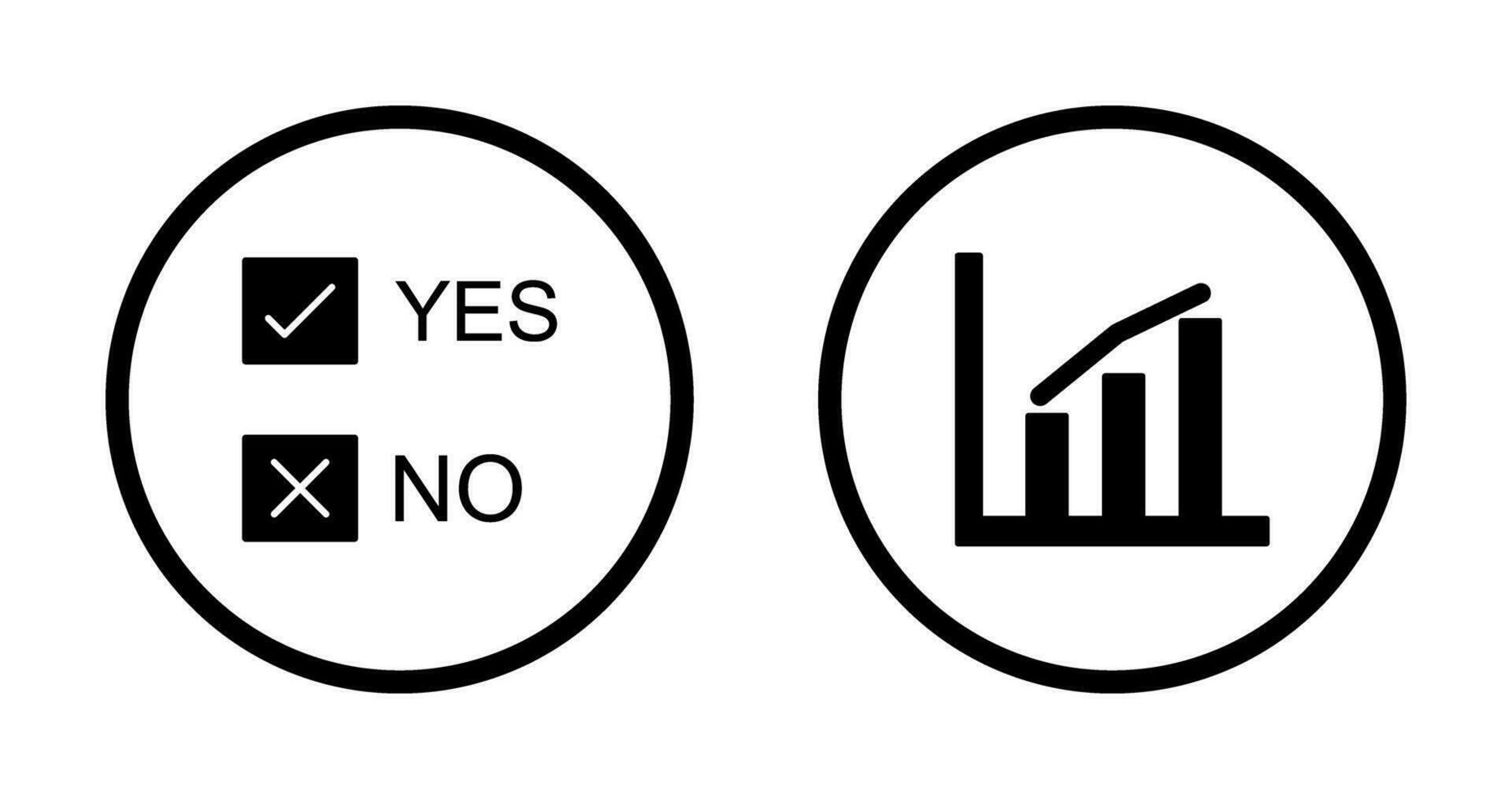 Oui non option et statistiques icône vecteur