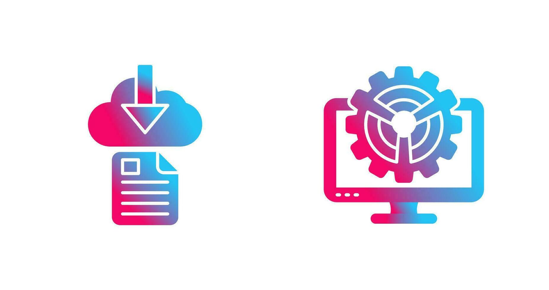 fichier Télécharger et moniteur icône vecteur