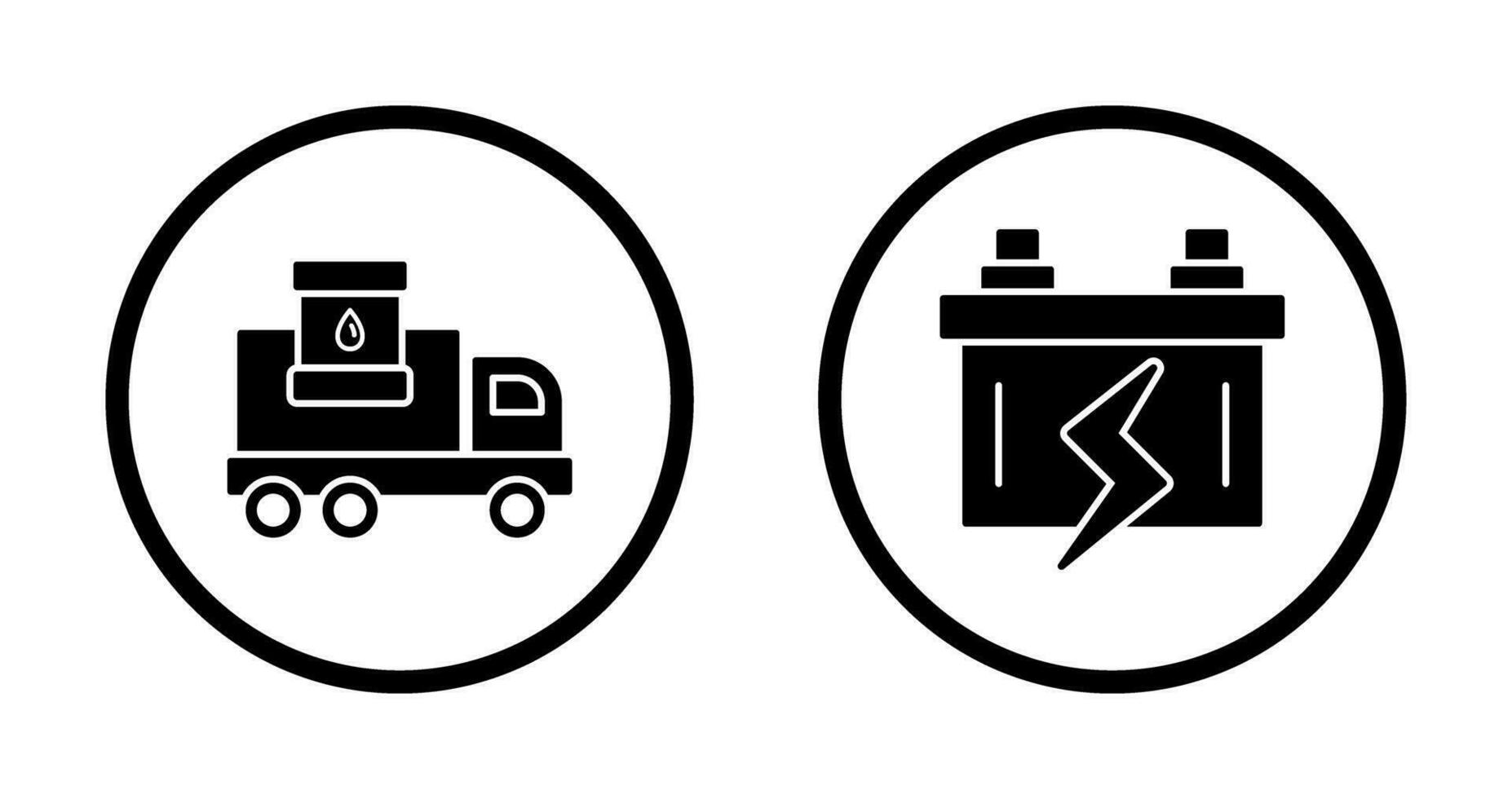 carburant un camion et batterie icône vecteur