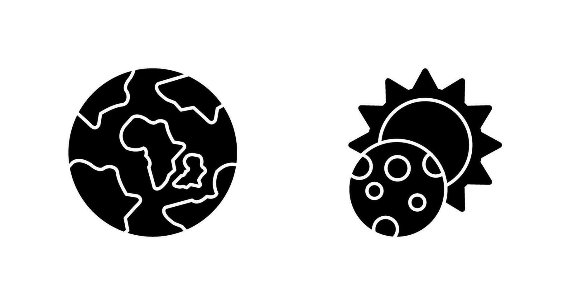Terre et éclipse icône vecteur