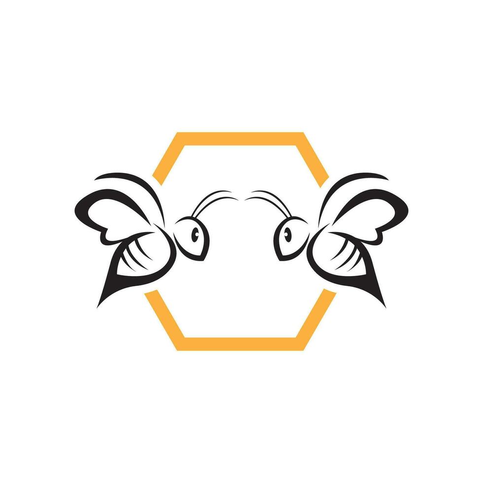 abeille logo et icône conception vecteur illustration