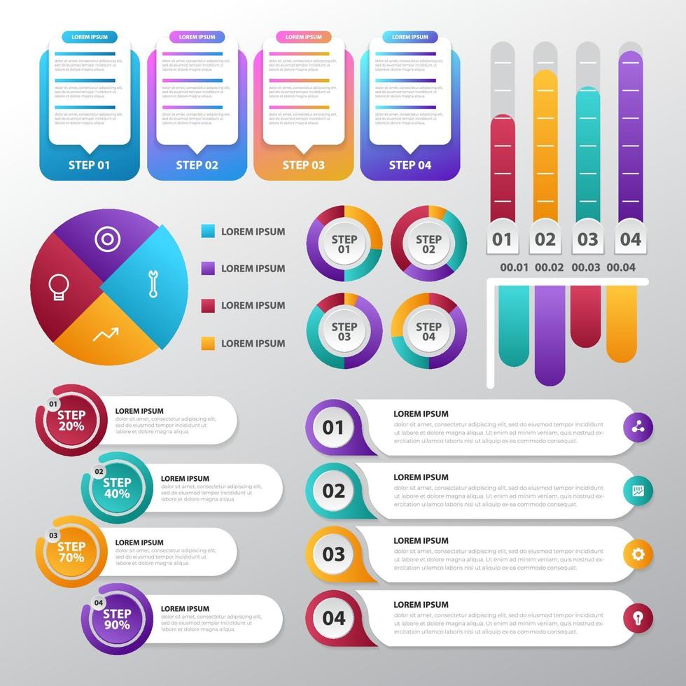 infographie pour l'ensemble de modèles d'affaires vecteur