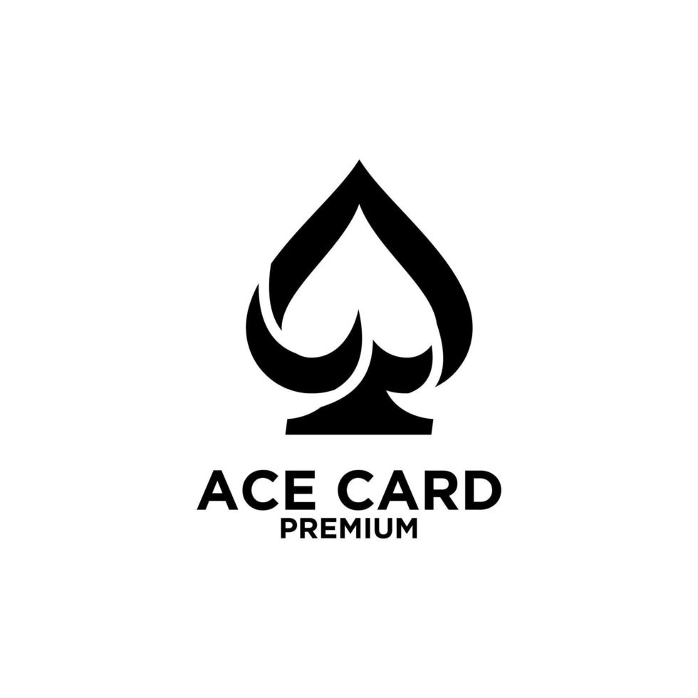 carte ace premium avec conception de logo vectoriel noir icône coeur