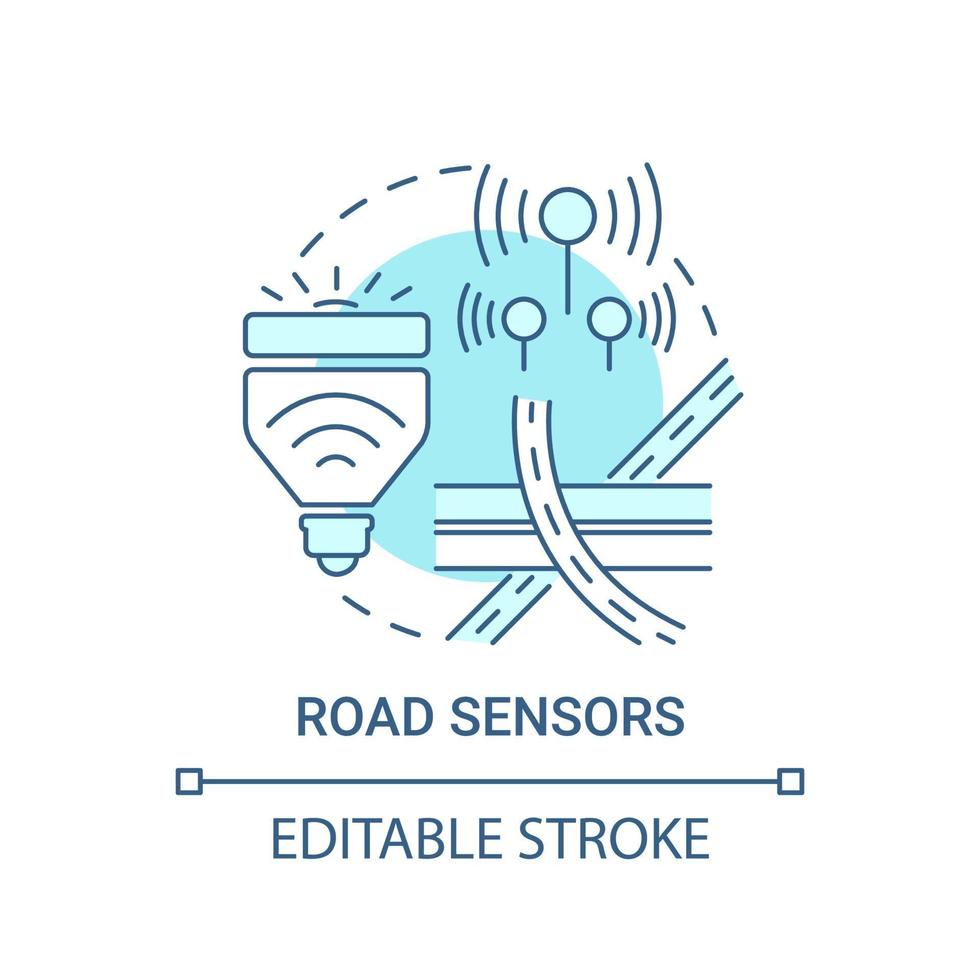 icône de concept bleu de capteurs routiers vecteur