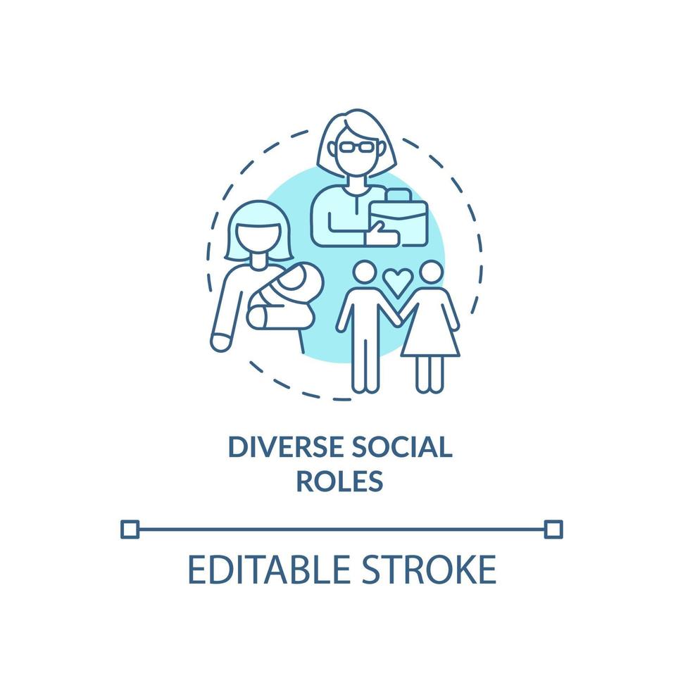 icône de concept d'identification de rôle social vecteur