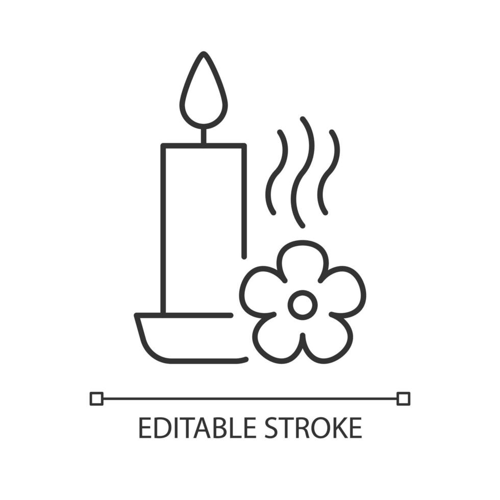 icône d'étiquette manuelle linéaire de bougie parfumée vecteur