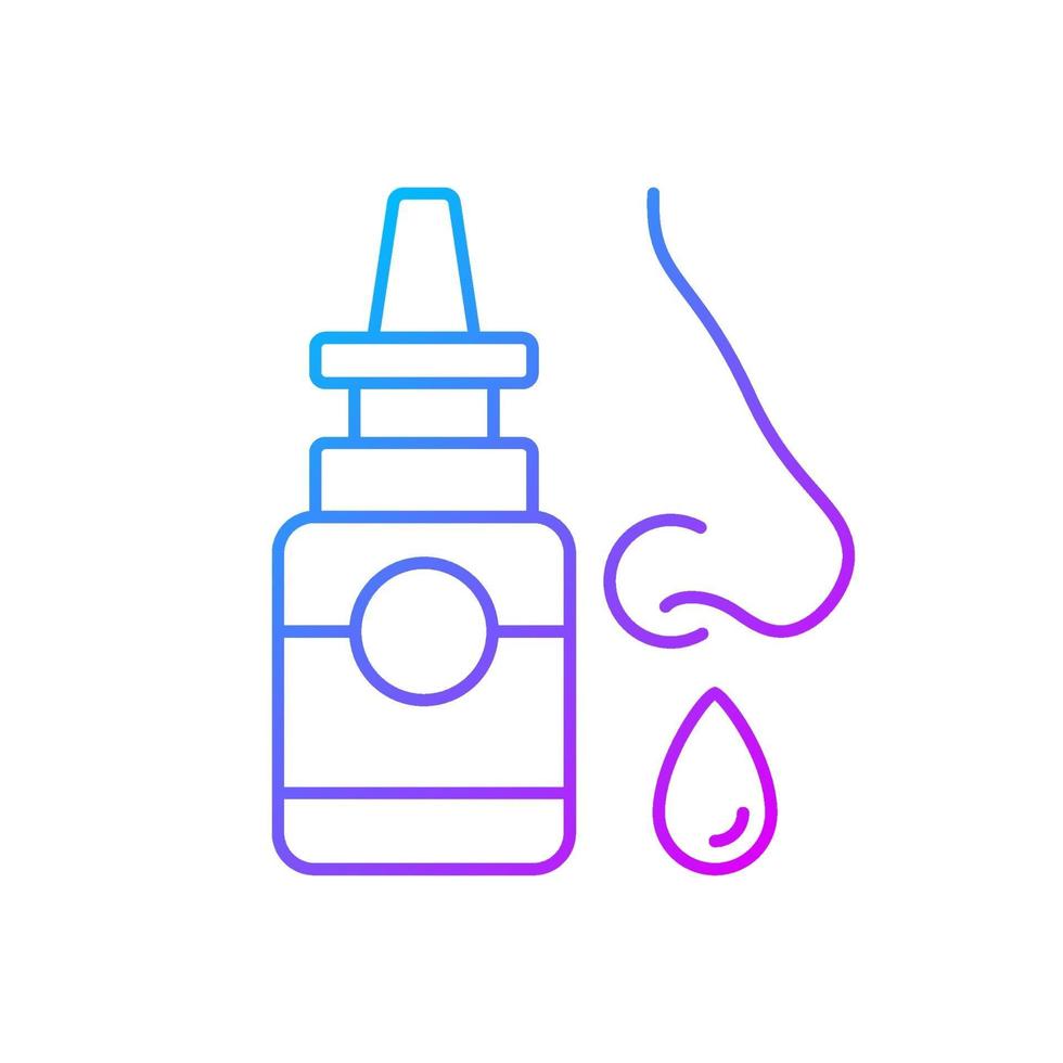 icône de vecteur linéaire dégradé spray nasal