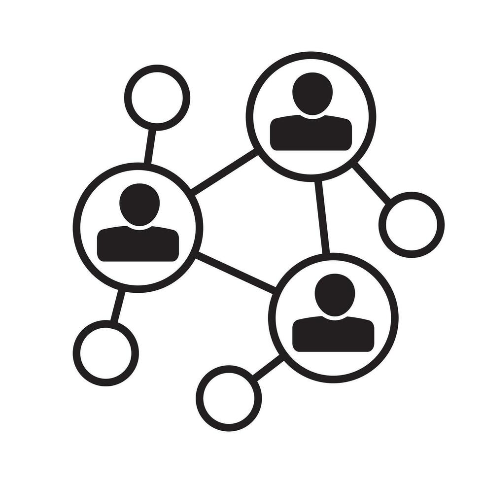 gens réseau icône. social réseau lien et global affaires la communication concept. vecteur icône isolé sur blanc Contexte.