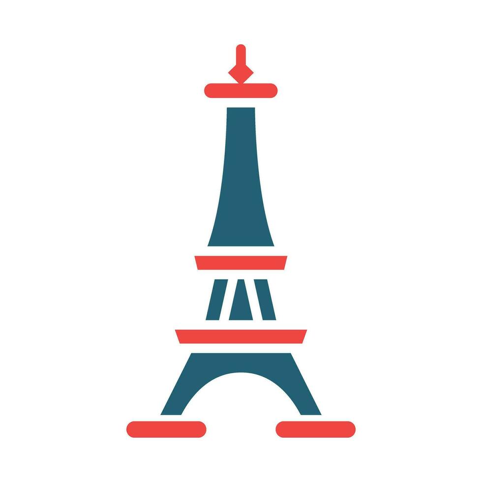 Eiffel vecteur glyphe deux Couleur icône pour personnel et commercial utiliser.