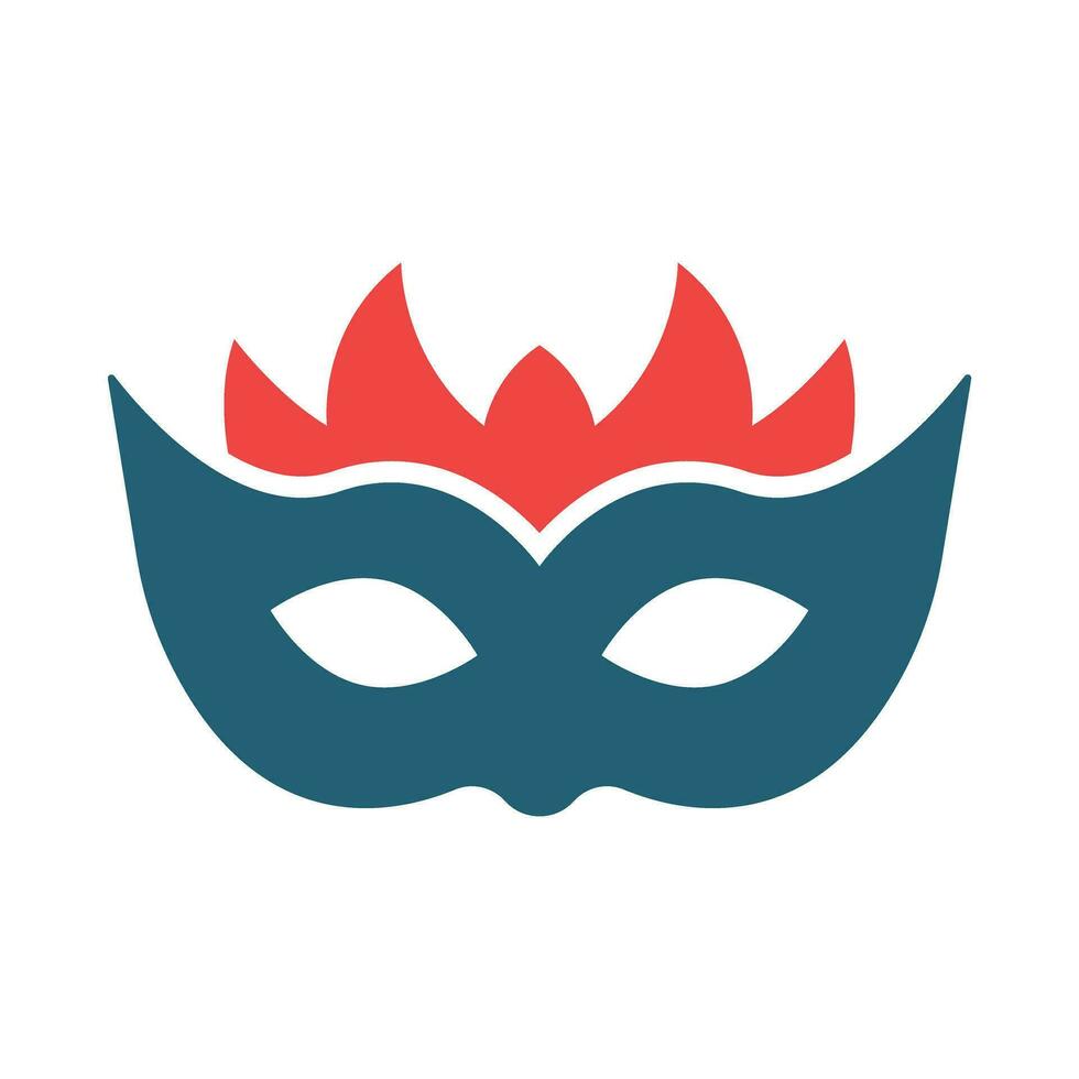carnaval masque vecteur glyphe deux Couleur icône pour personnel et commercial utiliser.
