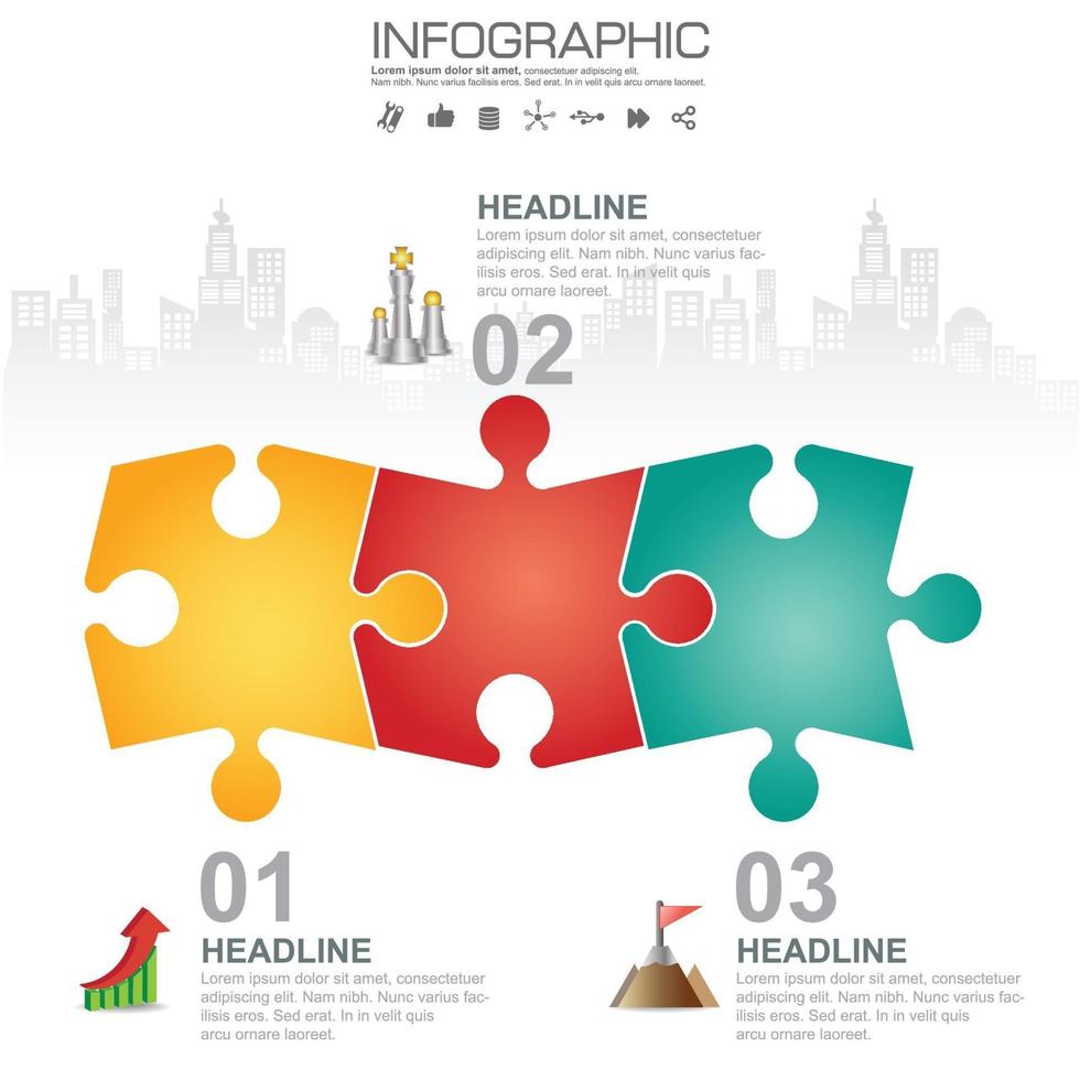 modèle d'infographie d'entreprise avec 3 options ou étapes. vecteur