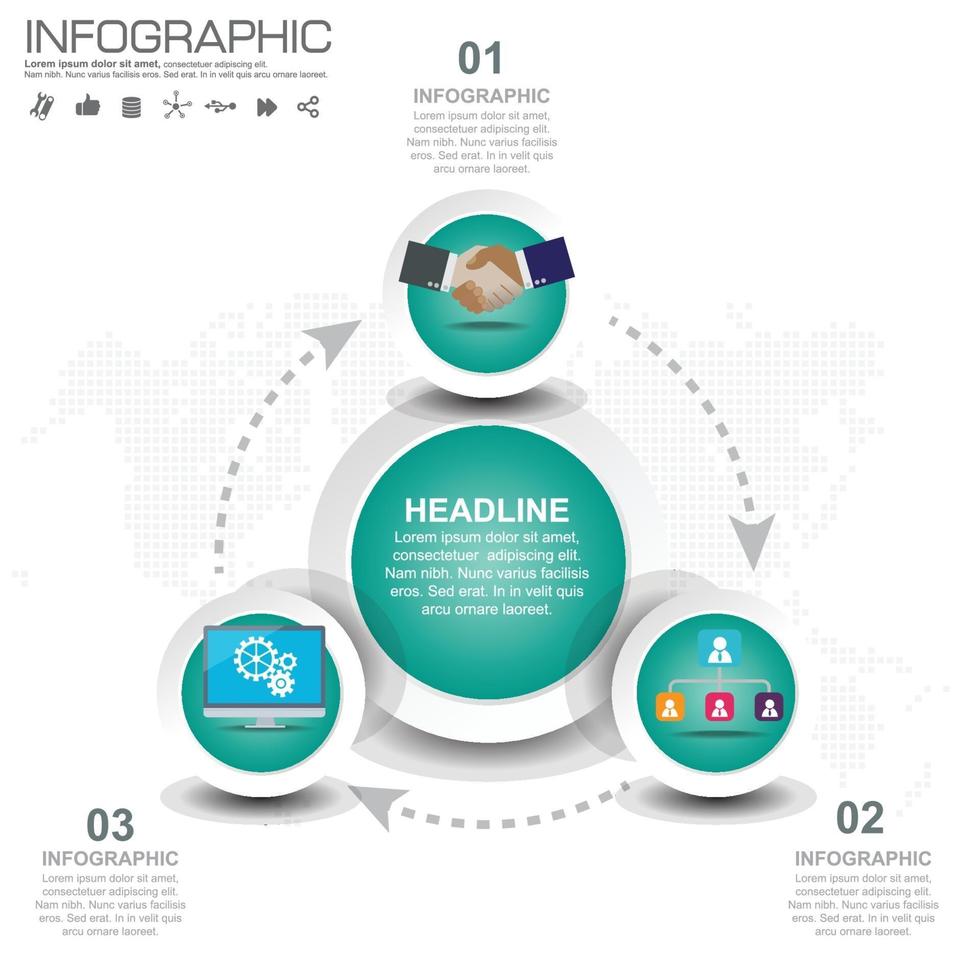 modèle d'infographie d'entreprise avec 3 options ou étapes. vecteur