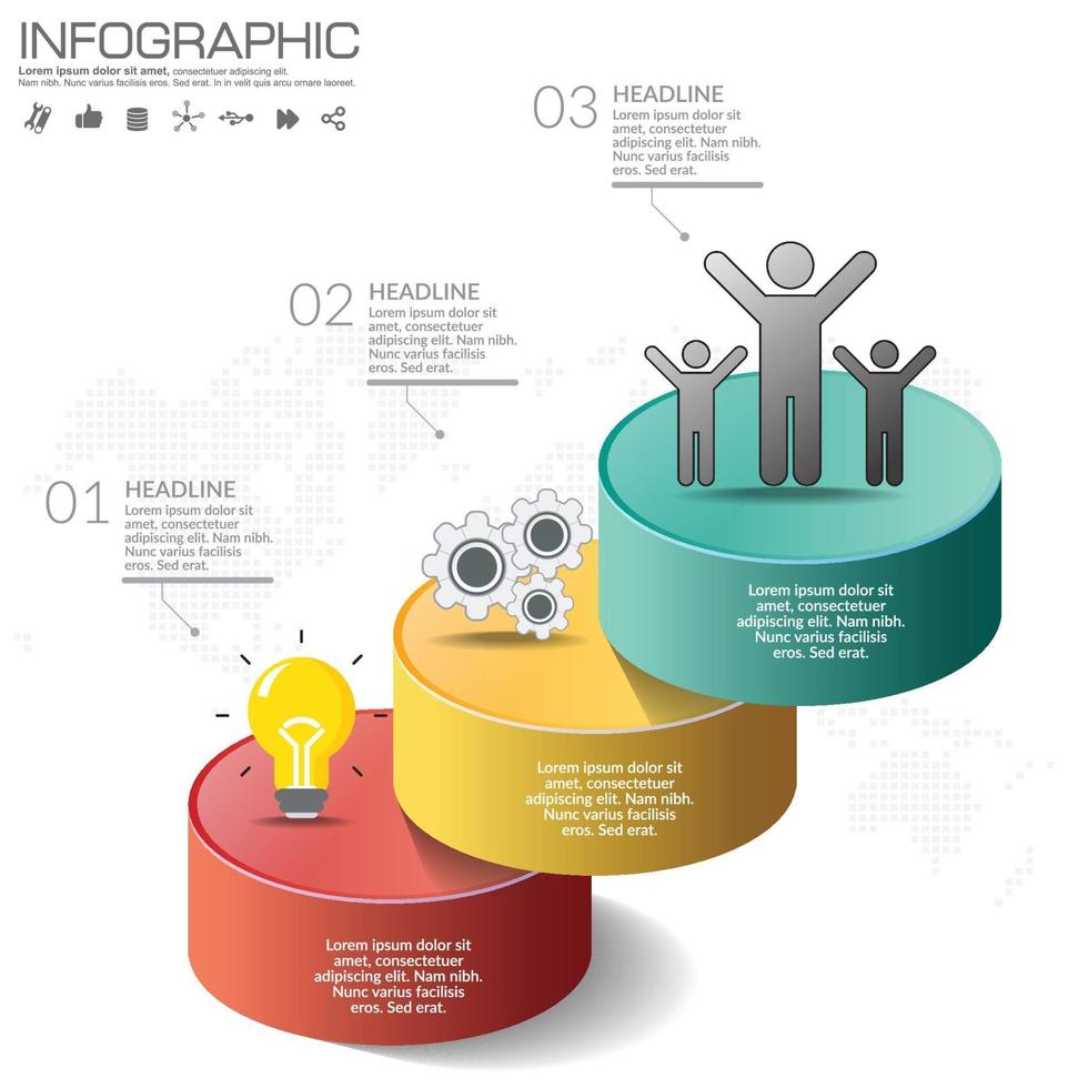 modèle d'infographie d'entreprise avec 3 options ou étapes. vecteur
