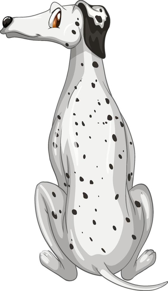 Caricature de chien dalmatien sur fond blanc vecteur