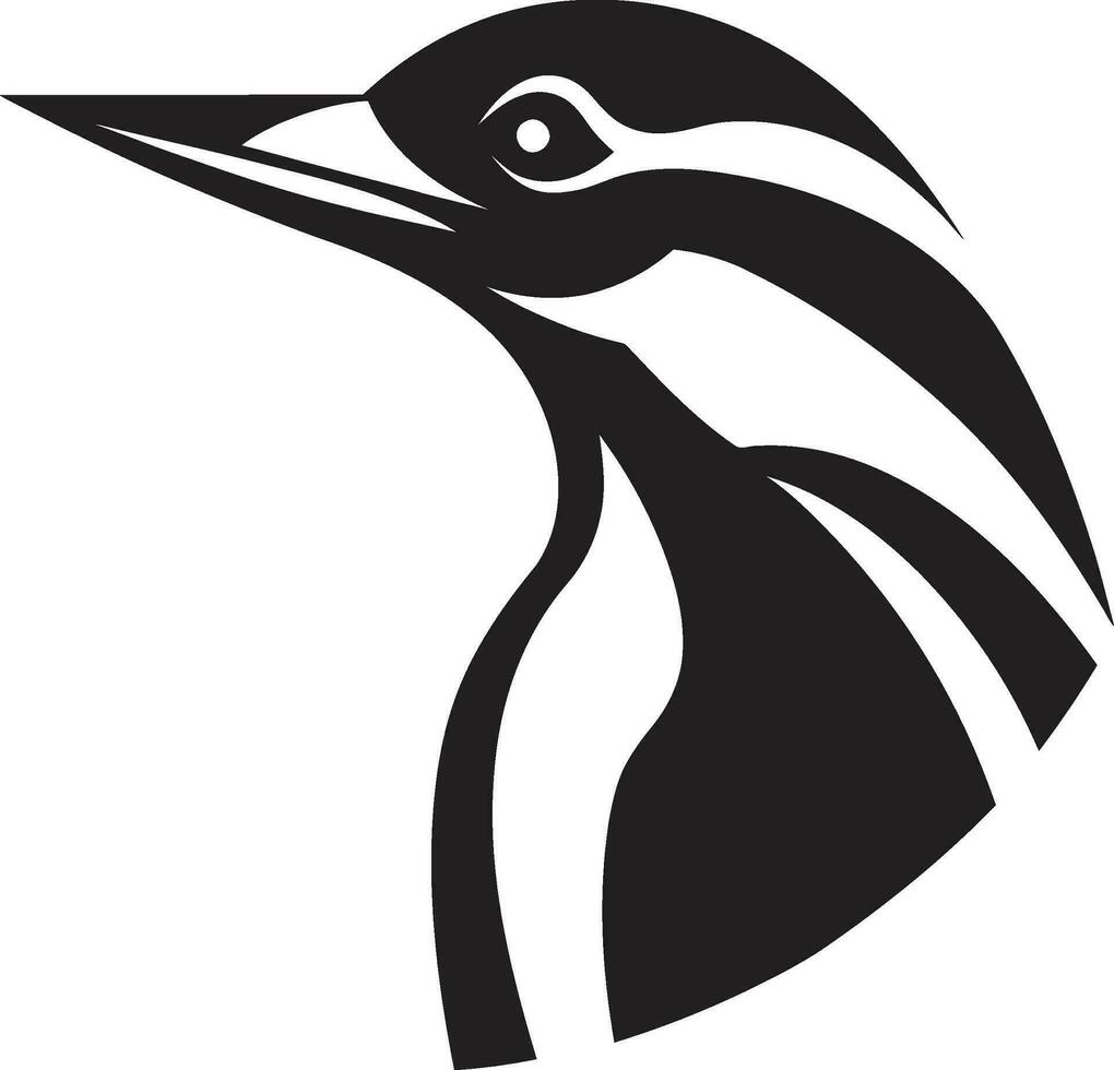 noir Pivert oiseau logo conception minimaliste Pivert oiseau logo conception noir minimaliste vecteur