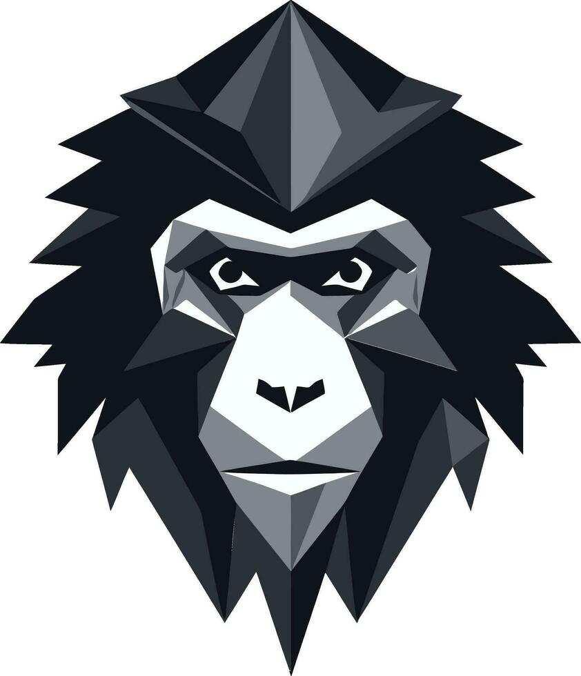 primate chef icône babouin Royaume emblème vecteur