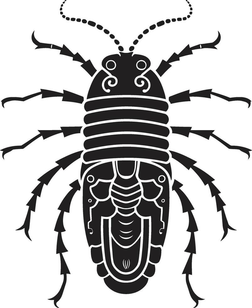 élégant insecte logo minuit Marin merveille vecteur poisson d'argent emblème foncé délice