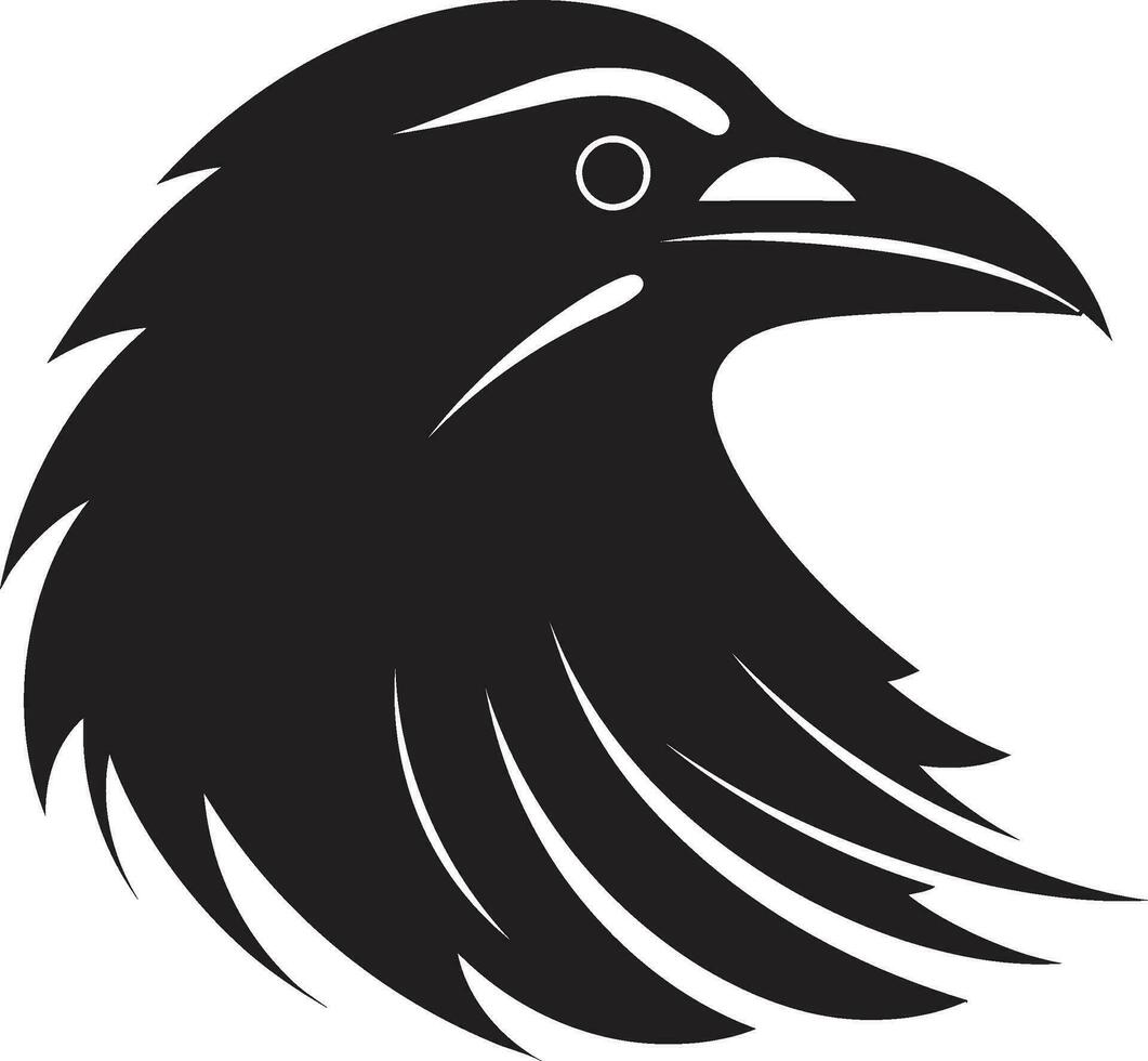 élégant noir oiseau marque contemporain corbeau logo symbole vecteur