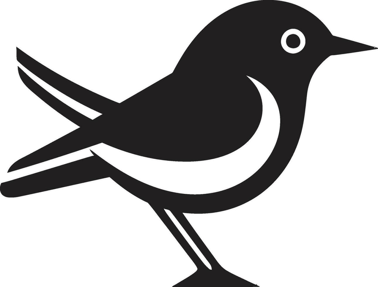 corbeau dans vol icône gracieux cygne monogramme vecteur