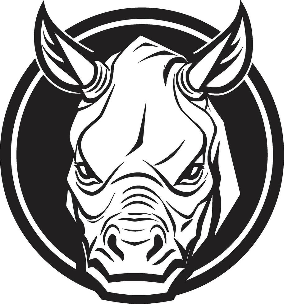 sculpté élégance dans noir rhinocéros emblèmes commandant présence faune symphonie rhinocéros icône dans natures savane sérénité vecteur