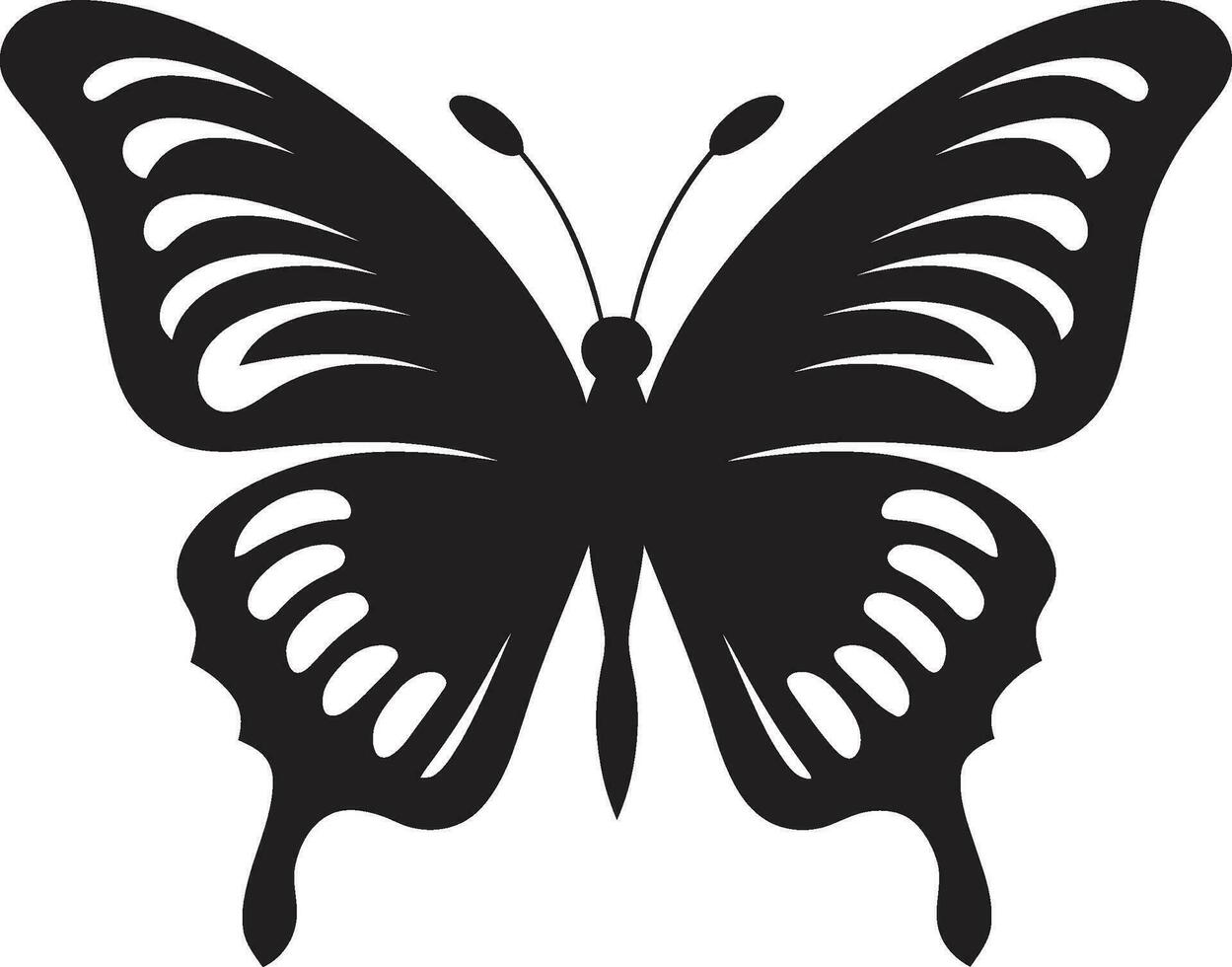 élégant vol dans noir papillon symbole papillon charme une travail de noir art vecteur