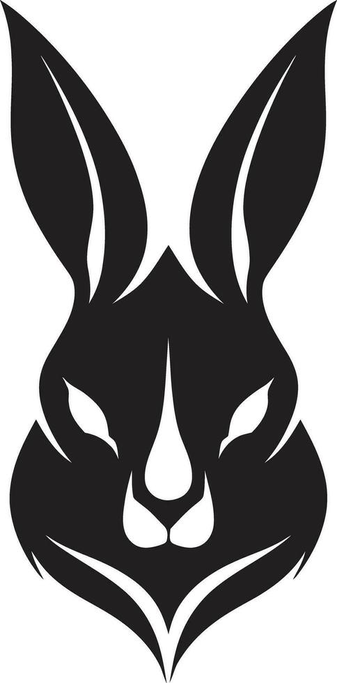 minimaliste lièvre emblème noir lapin monogramme de honneur vecteur